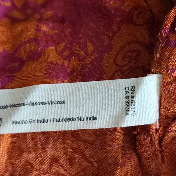 Free People Casablanca Floral Printed Harem Pants Dusty Papaya Size S/P Crop EUC - Picture 10 of 11